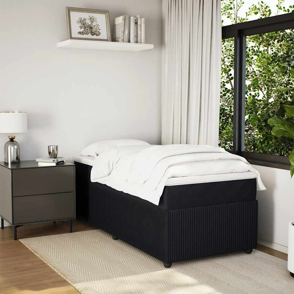 Box spring krevet s madracem crni 90x200 cm baršunasti