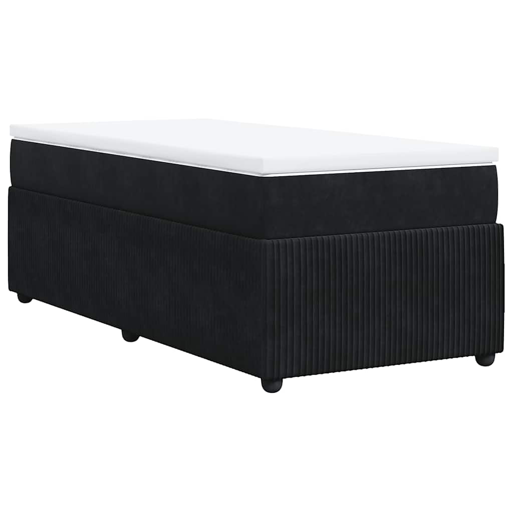 Box spring krevet s madracem crni 90x200 cm baršunasti