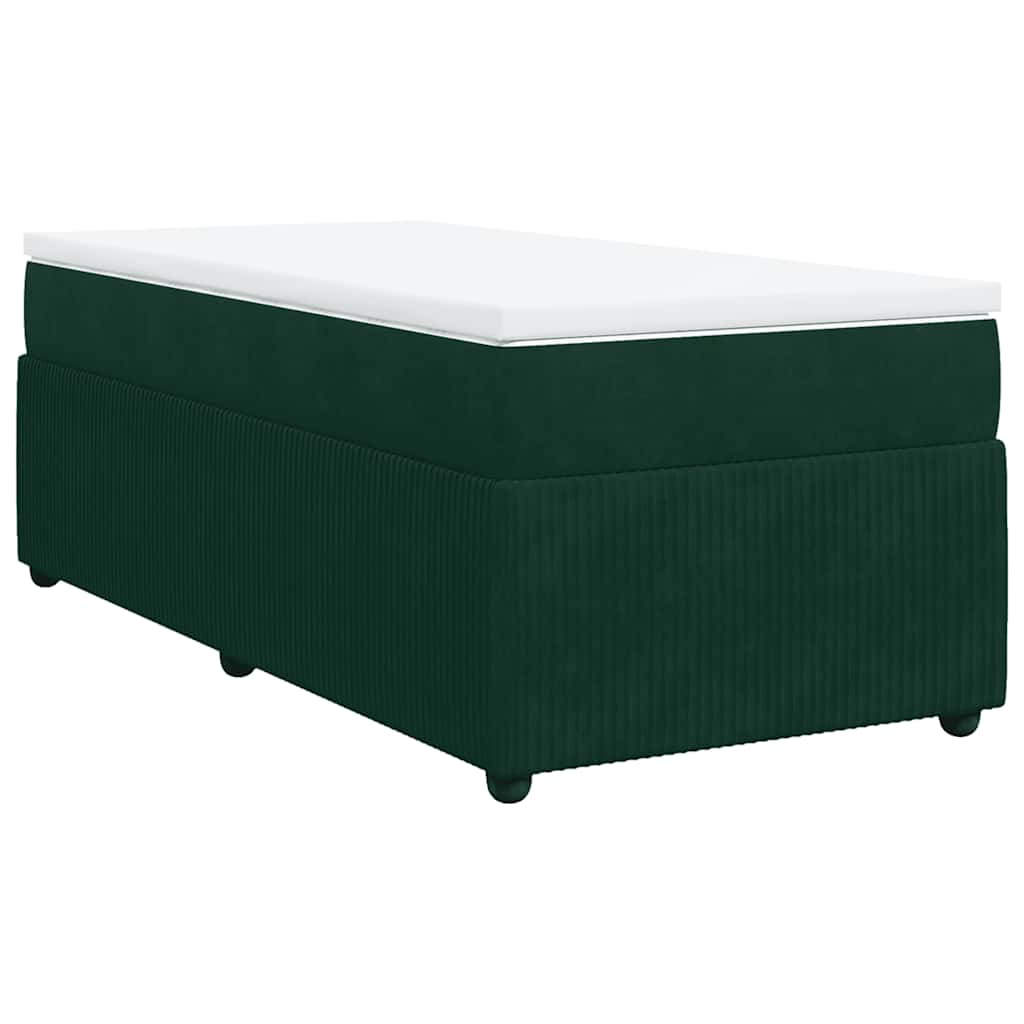 Box spring krevet s madracem tamnozeleni 100x200 cm baršunasti