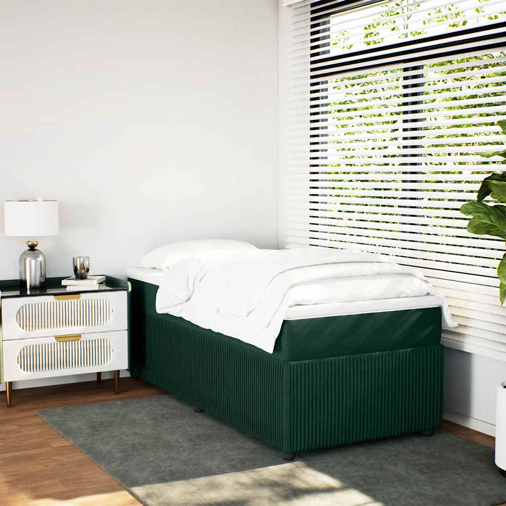 Box spring krevet s madracem tamnozeleni 100x200 cm baršunasti