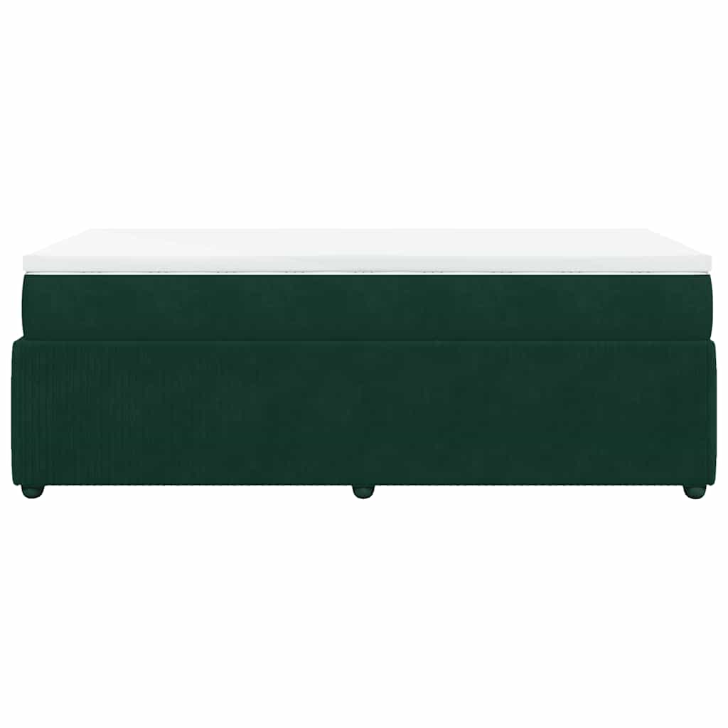 Box spring krevet s madracem tamnozeleni 100x200 cm baršunasti