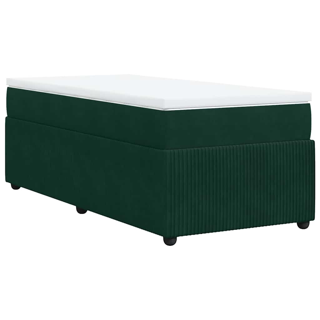Box spring krevet s madracem tamnozeleni 100x200 cm baršunasti