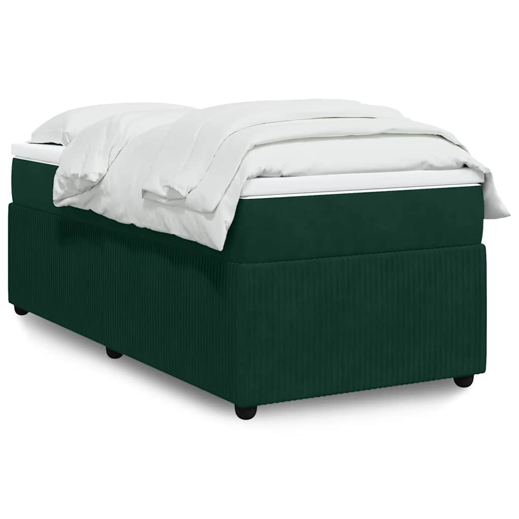 Box spring krevet s madracem tamnozeleni 100x200 cm baršunasti