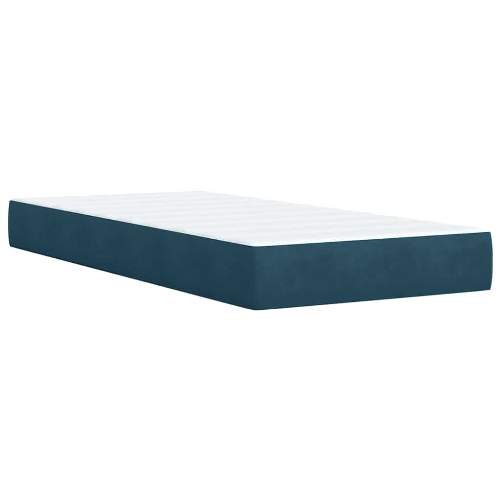Box spring krevet s madracem tamnoplavi 100x200 cm baršunasti