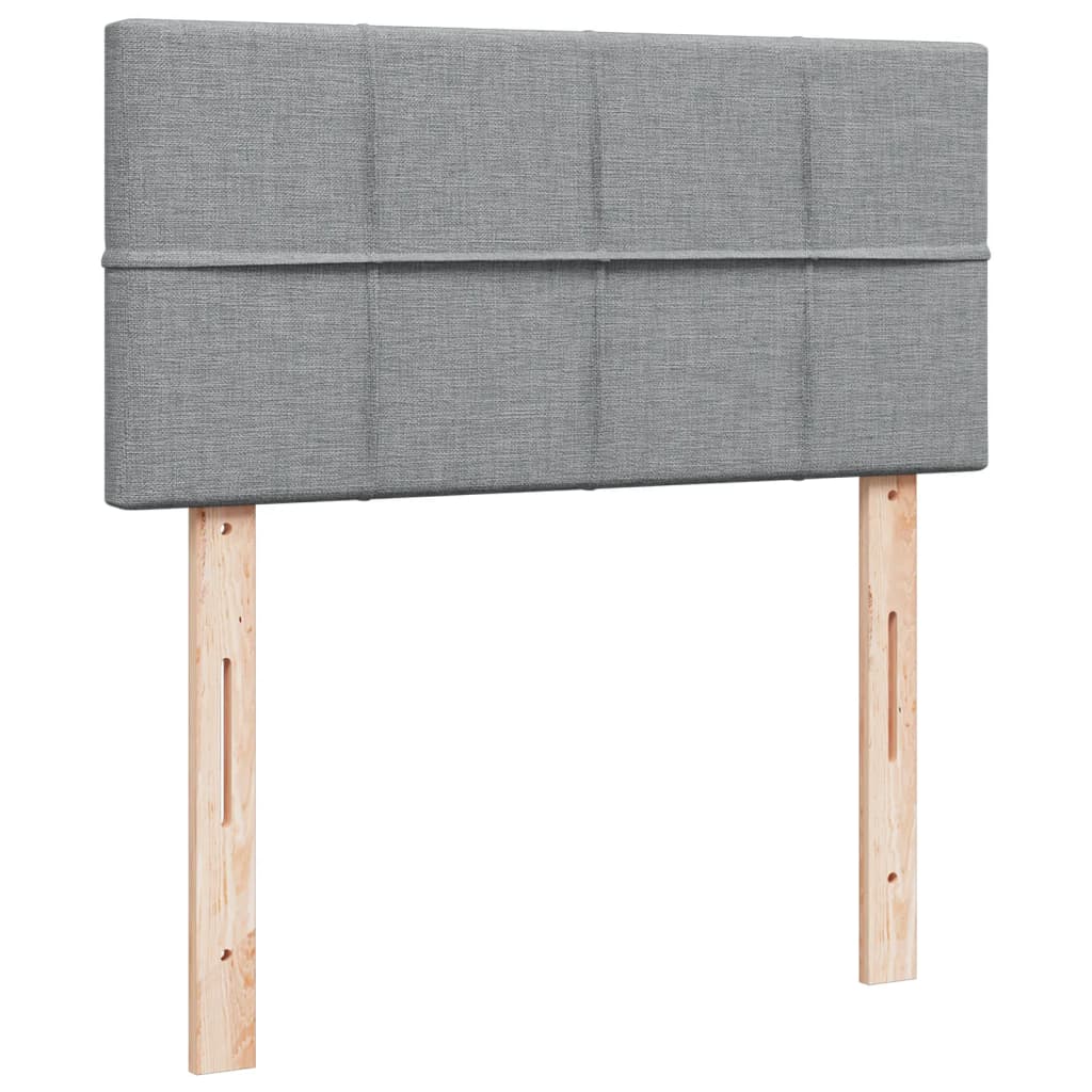 Box spring krevet s madracem svjetlosivi 90x190 cm od tkanine