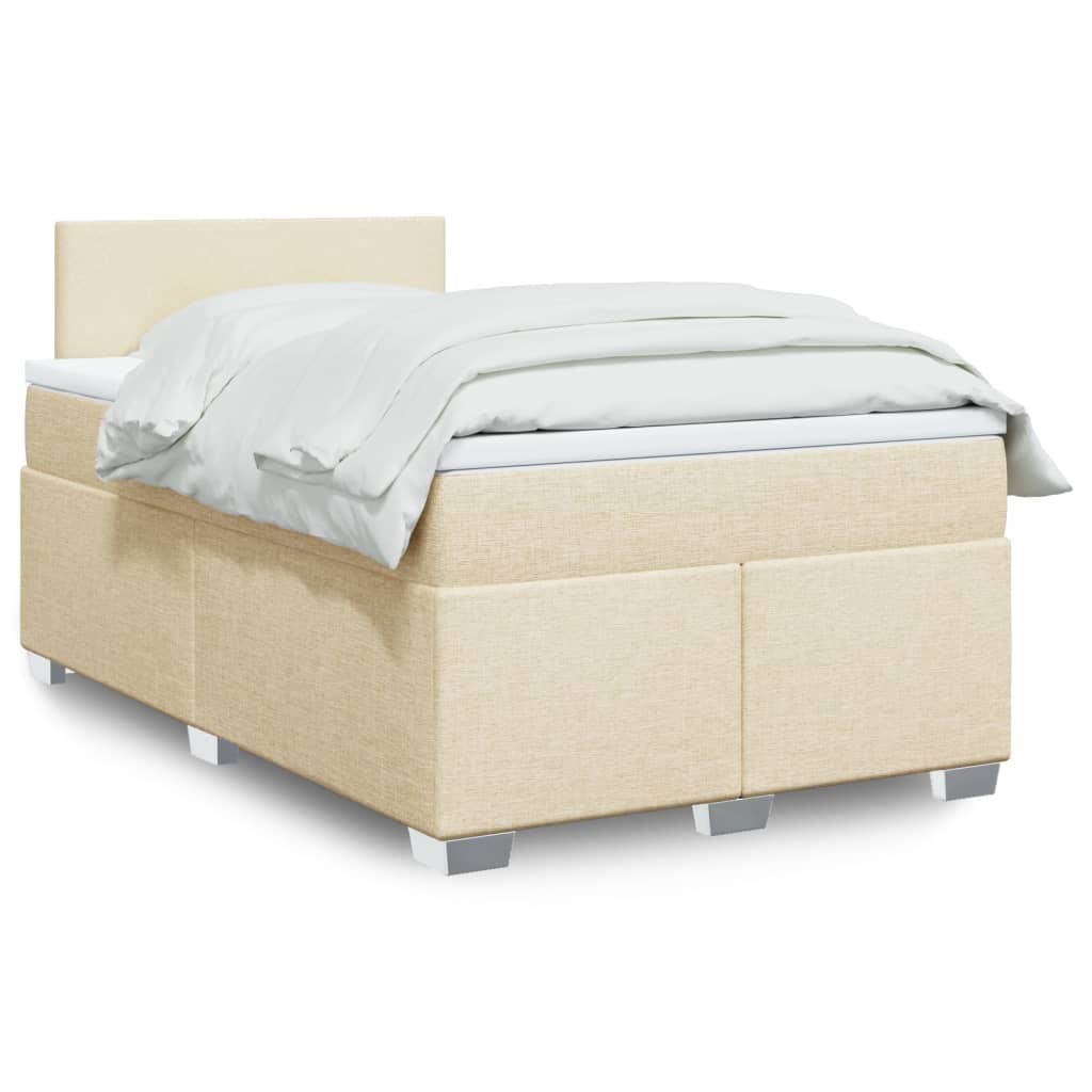 Krevet box spring s madracem krem 120 x 190 cm od tkanine