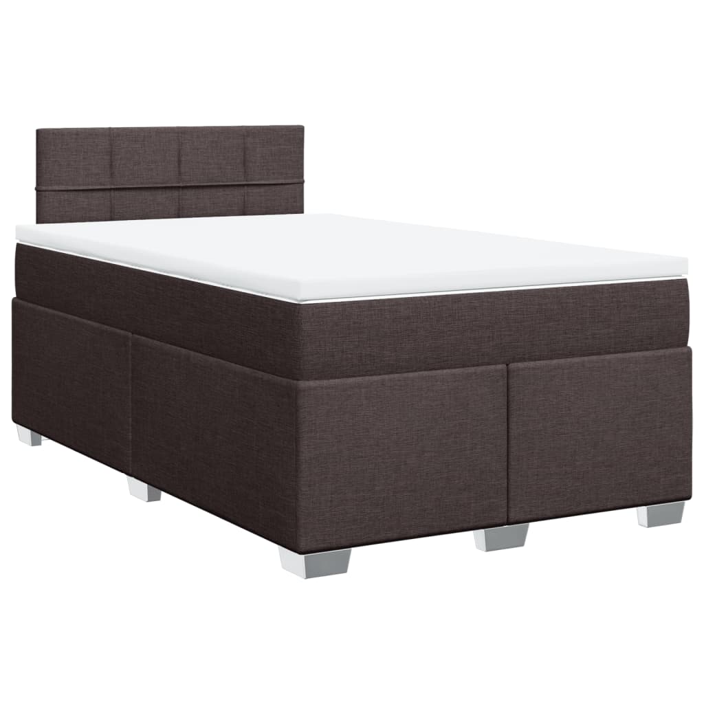 Krevet box spring s madracem tamnosmeđi 120 x 190 cm od tkanine