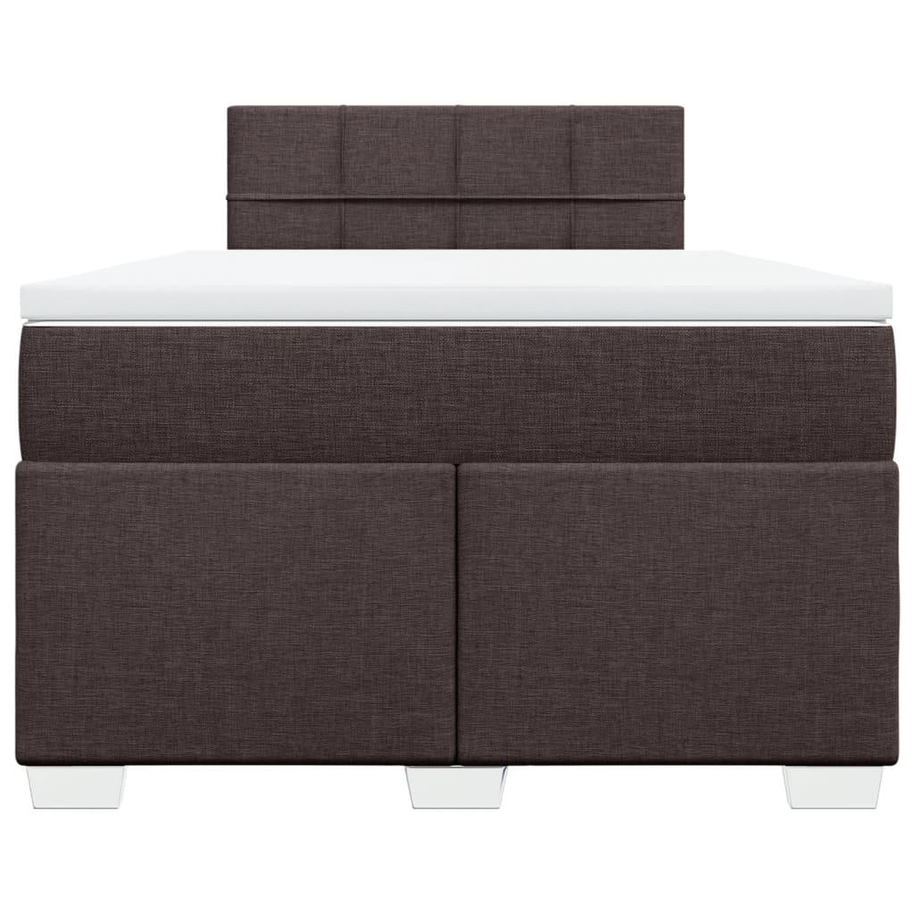 Krevet box spring s madracem tamnosmeđi 120 x 190 cm od tkanine