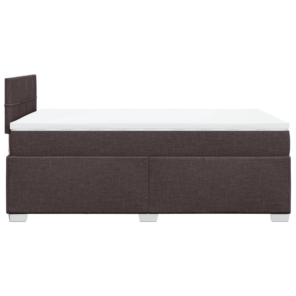 Krevet box spring s madracem tamnosmeđi 120 x 190 cm od tkanine