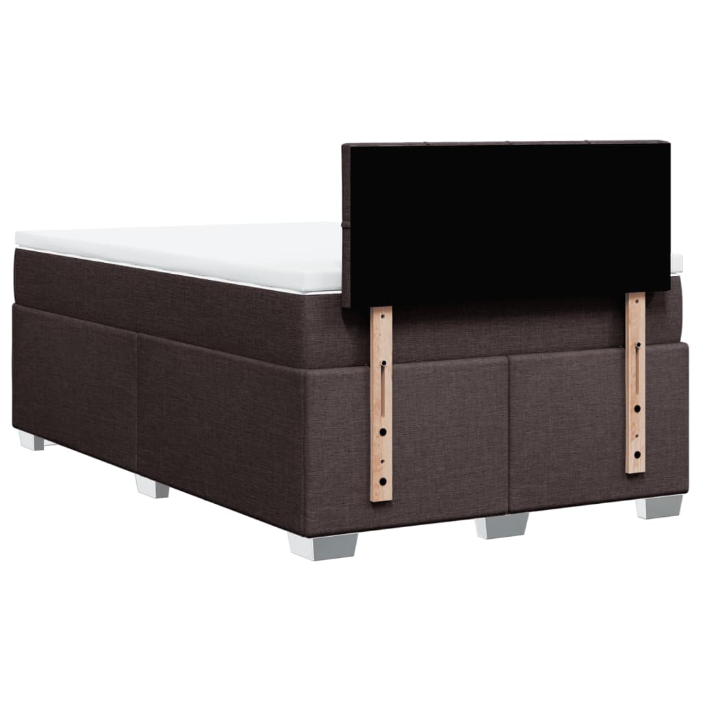 Krevet box spring s madracem tamnosmeđi 120 x 190 cm od tkanine