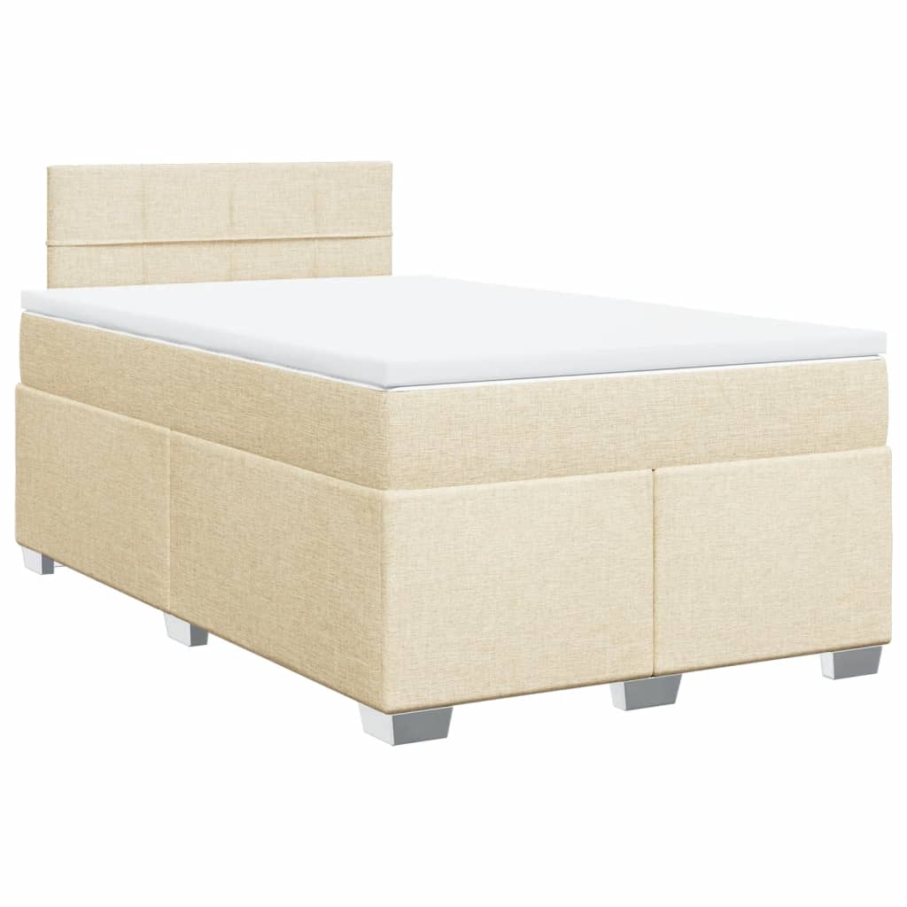 Krevet box spring s madracem krem 120 x 190 cm od tkanine