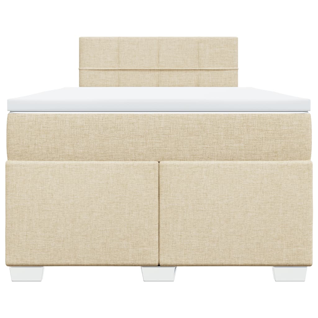 Krevet box spring s madracem krem 120 x 190 cm od tkanine
