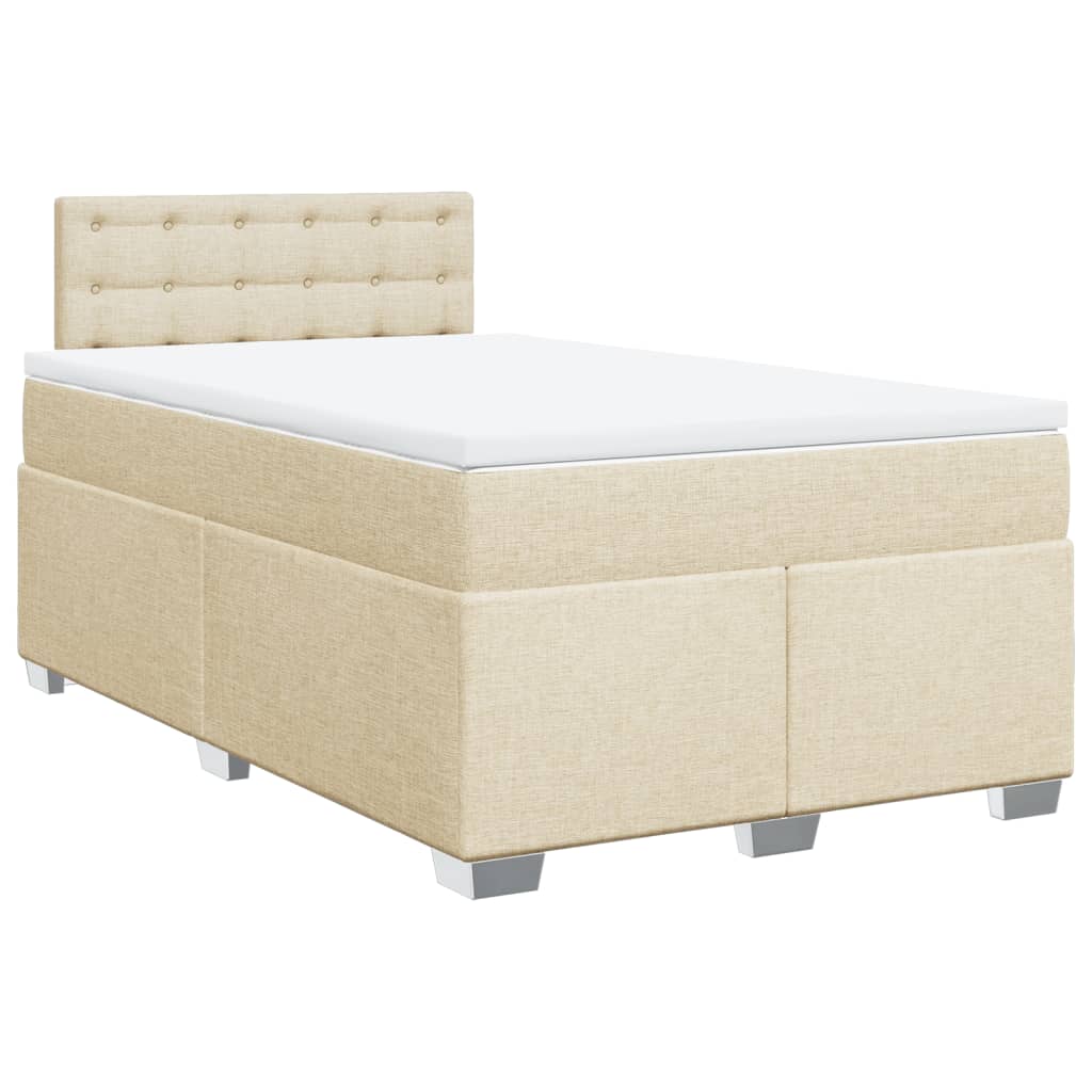 Krevet box spring s madracem krem 120 x 190 cm od tkanine