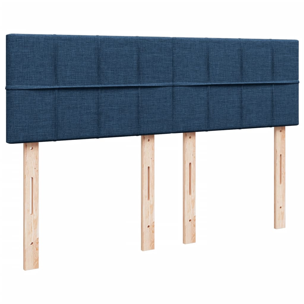 Krevet s oprugama i madracem plavi 140x200 cm od tkanine
