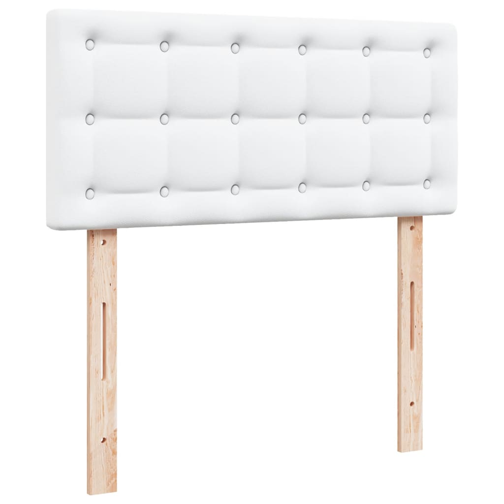 Krevet s oprugama i madracem bijeli 90 x 200 cm od umjetne kože