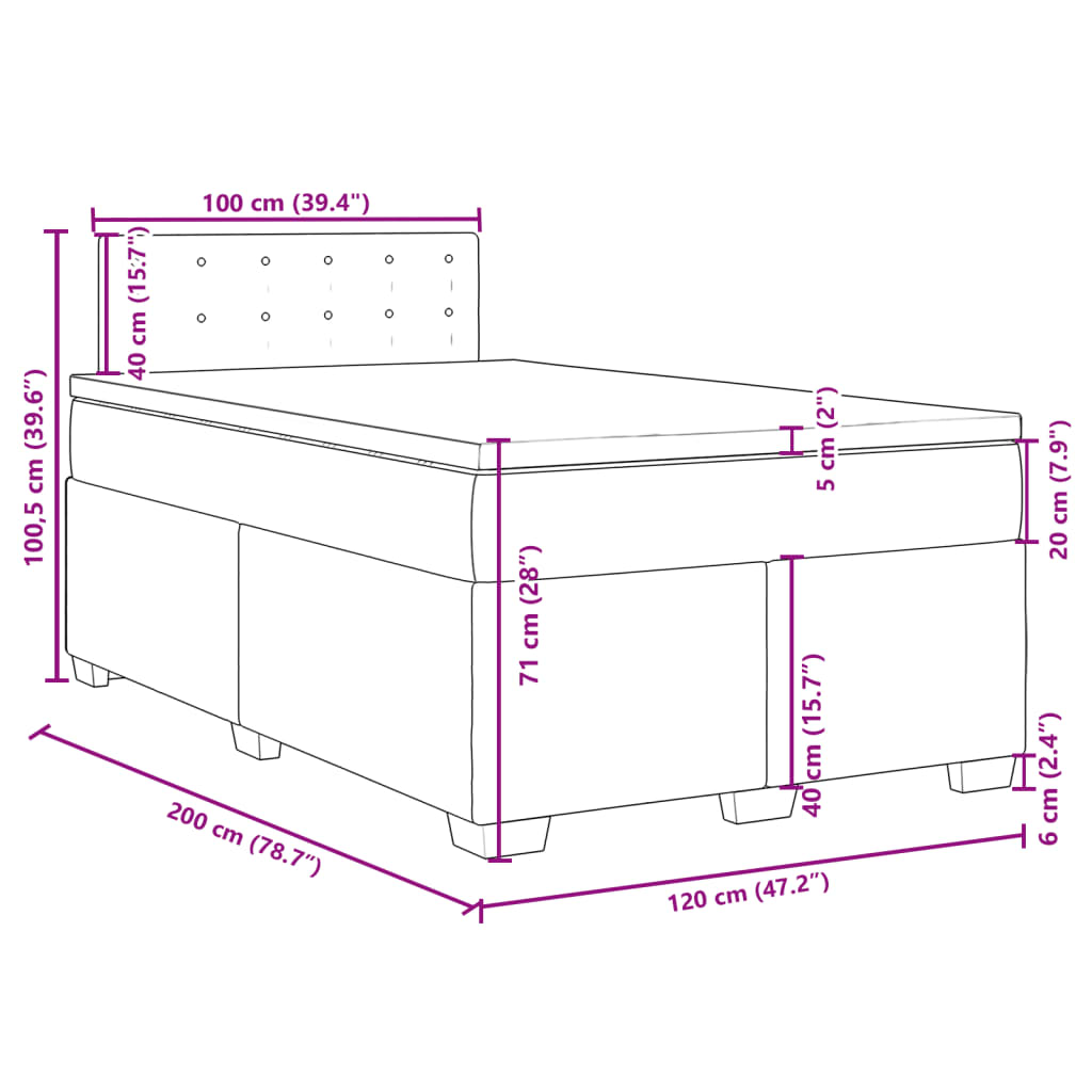 Krevet s oprugama i madracem crni 120 x 200 cm od umjetne kože