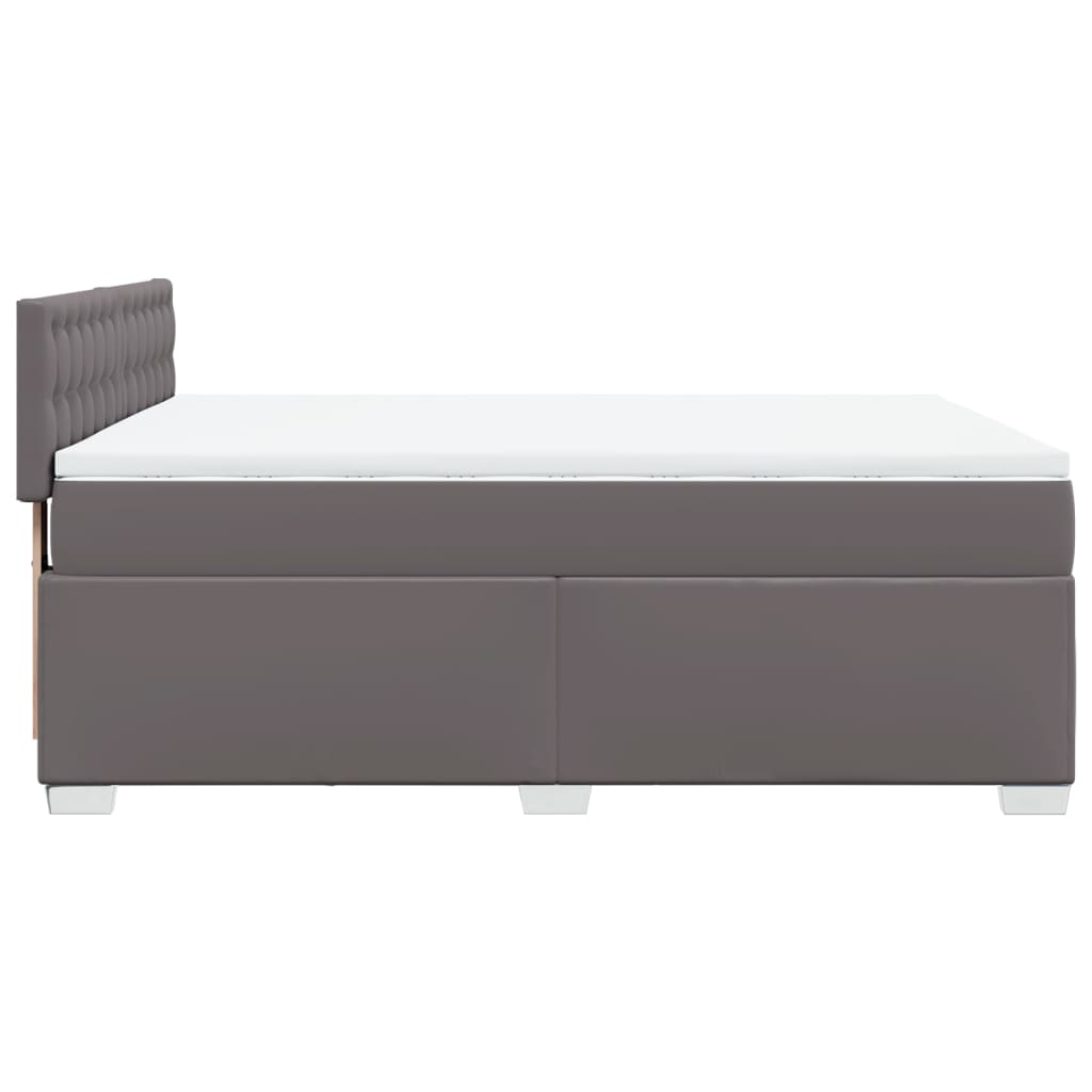 Krevet s oprugama i madracem sivi 140x190 cm od umjetne kože