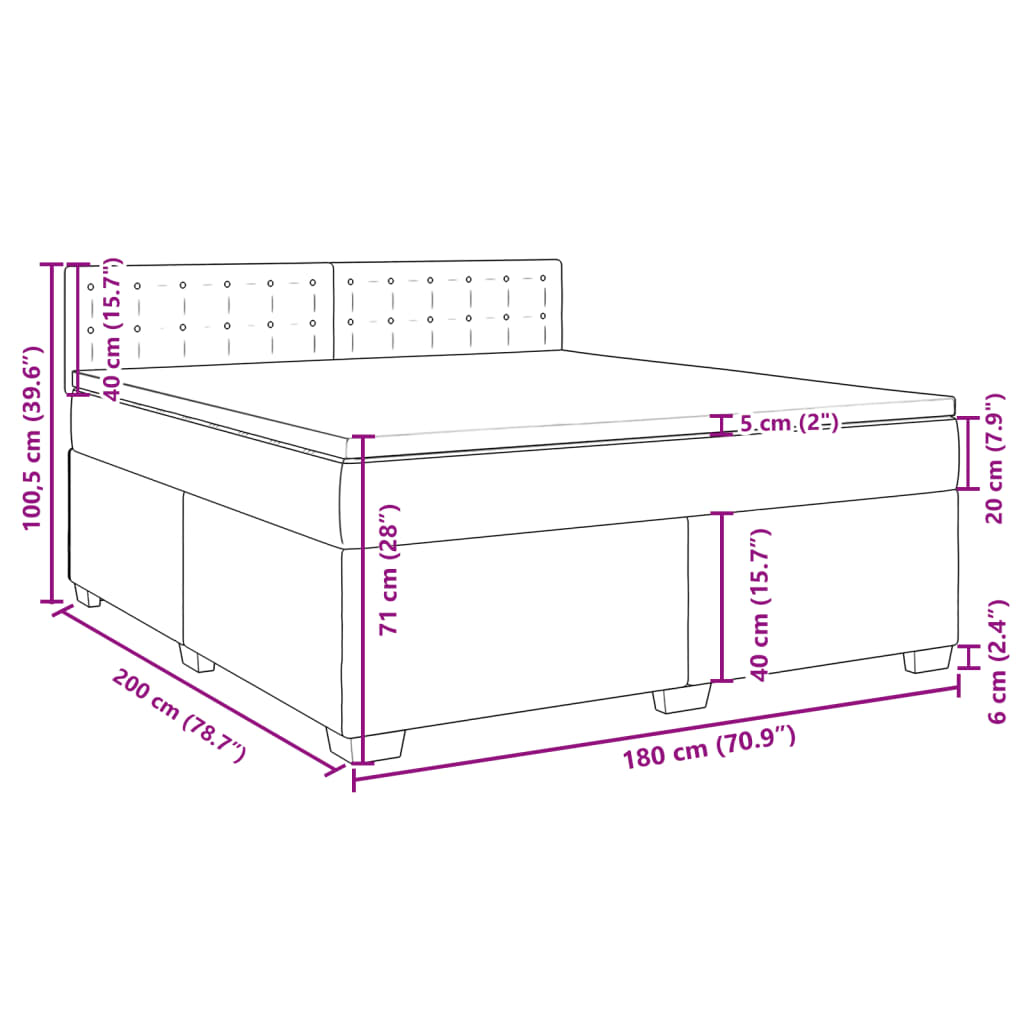 Krevet s oprugama i madracem crni 180 x 200 cm od umjetne kože