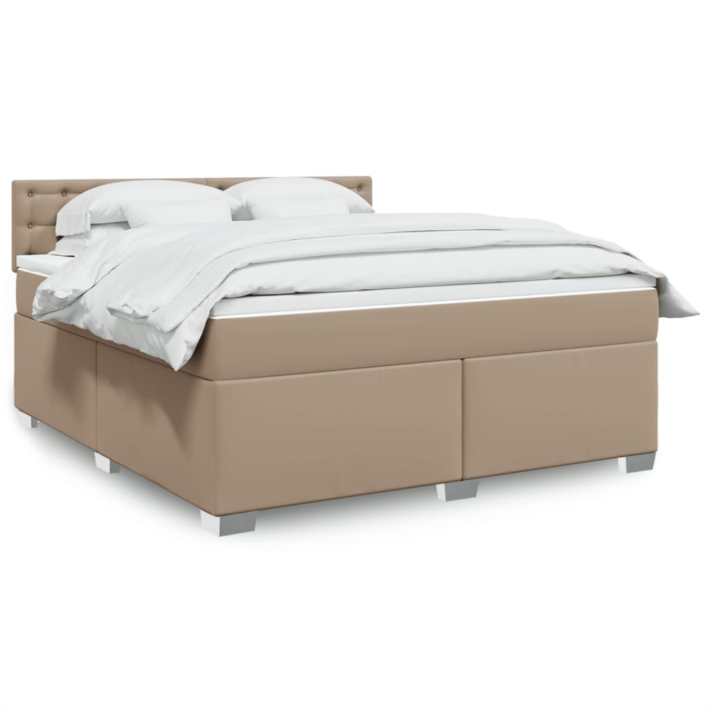 Krevet box spring s madracem cappuccino 180x200 cm umjetna koža
