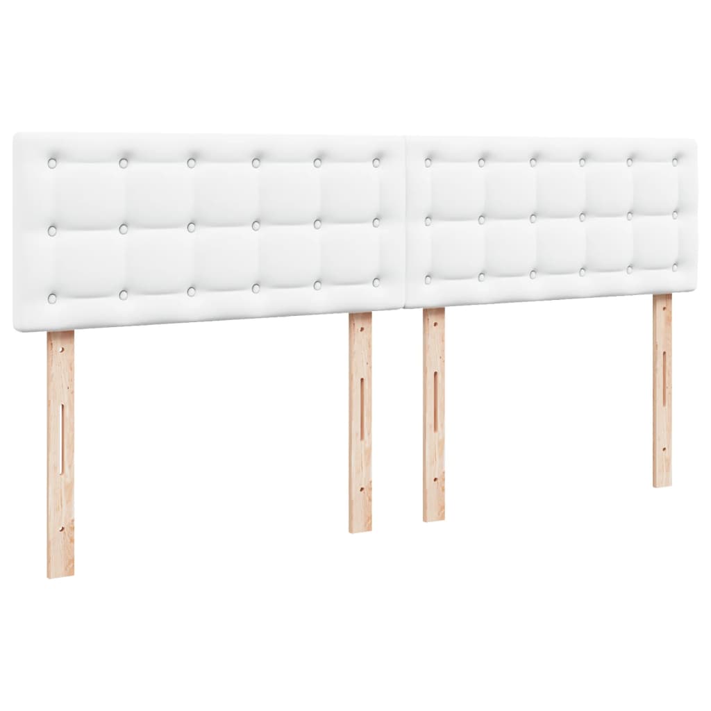 Krevet s oprugama i madracem bijeli 200x200 cm umjetna koža