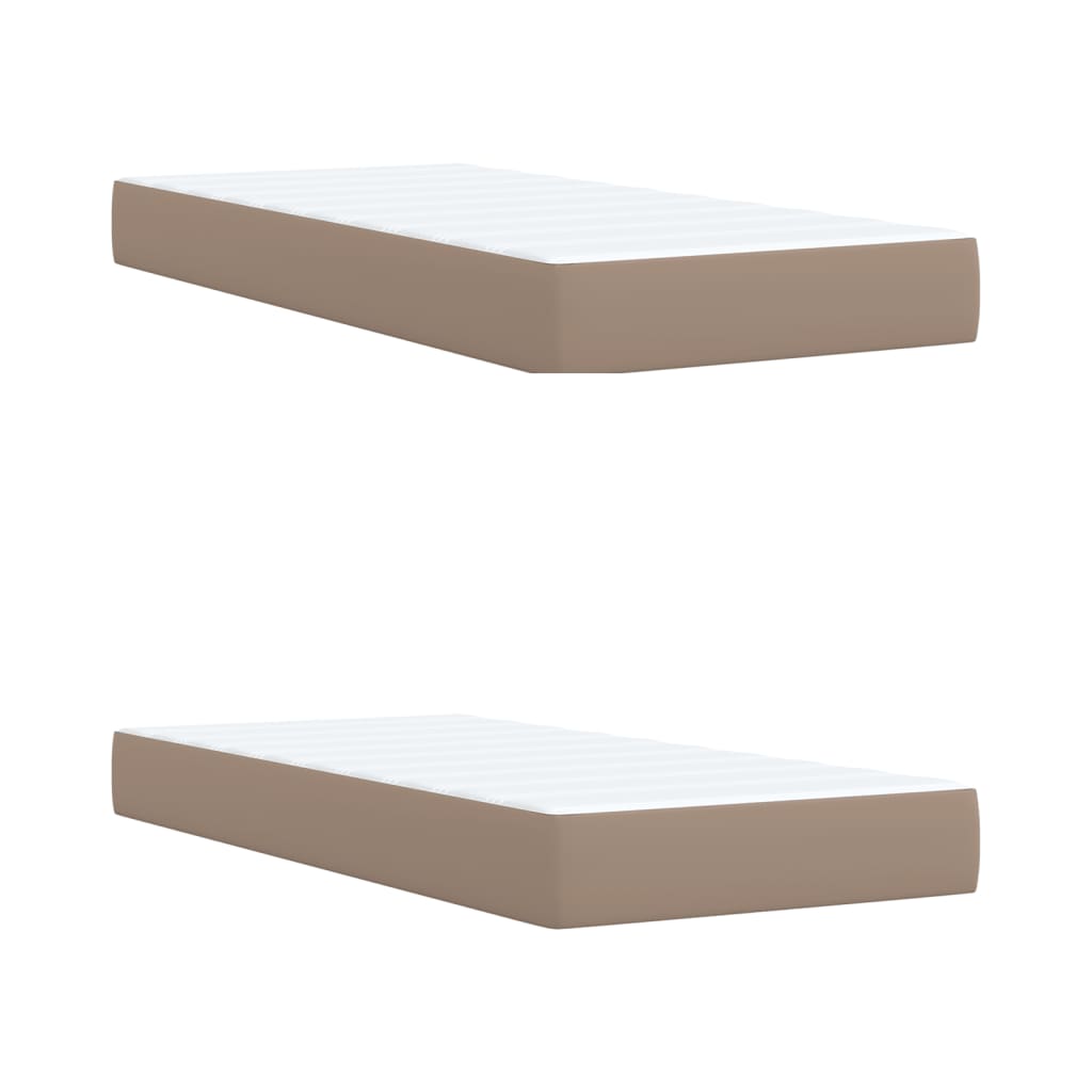 Krevet box spring s madracem cappuccino 200x200cm umjetna koža
