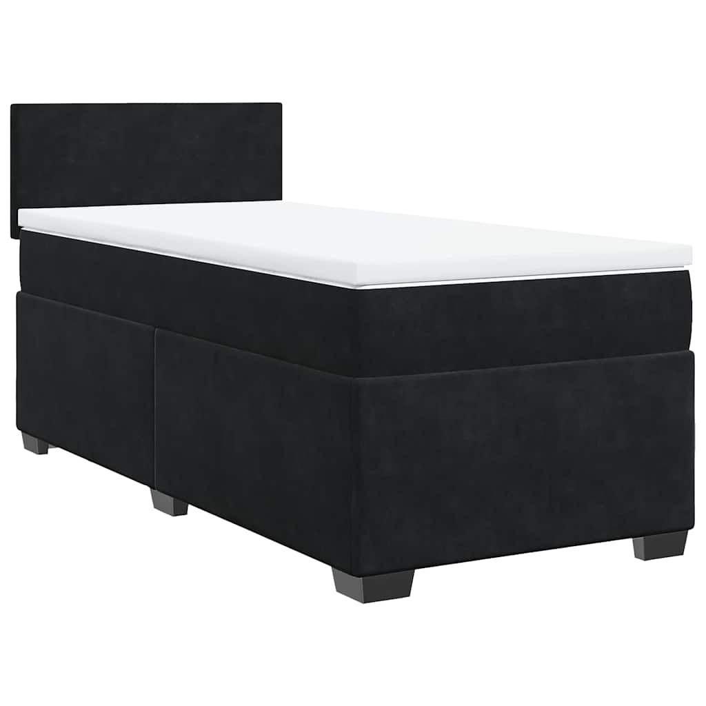 Box spring krevet s madracem crni 80 x 200 cm baršunasti