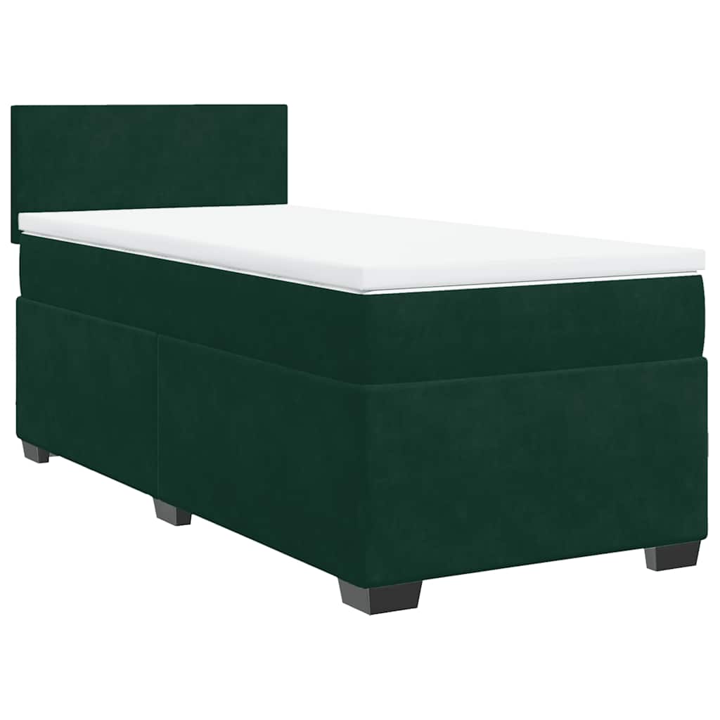 Box spring krevet s madracem tamnozeleni 80 x 200 cm baršunasti