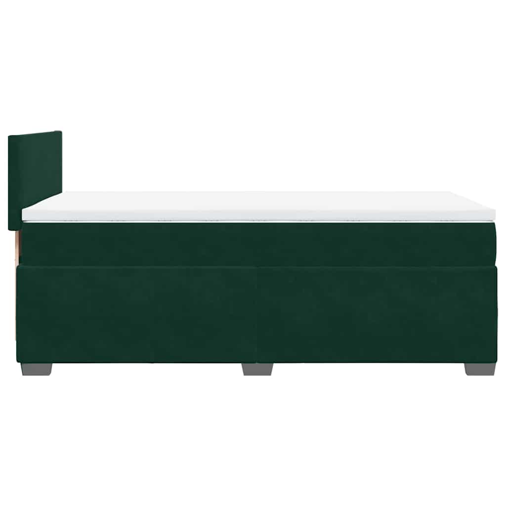 Box spring krevet s madracem tamnozeleni 80 x 200 cm baršunasti