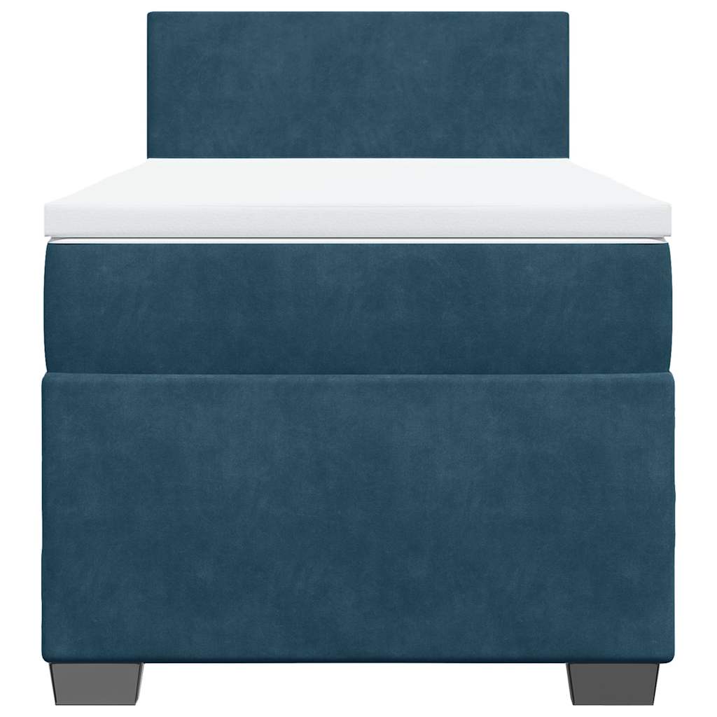 Box spring krevet s madracem tamnoplavi 80 x 200 cm baršunasti