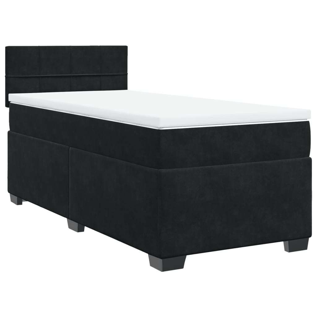 Box spring krevet s madracem crni 80 x 200 cm baršunasti