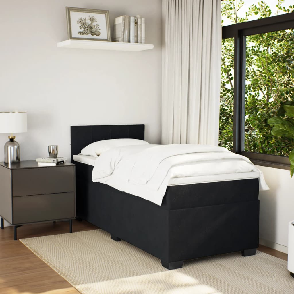 Box spring krevet s madracem crni 80 x 200 cm baršunasti
