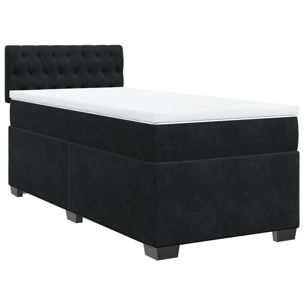 Box spring krevet s madracem crni 80 x 200 cm baršunasti