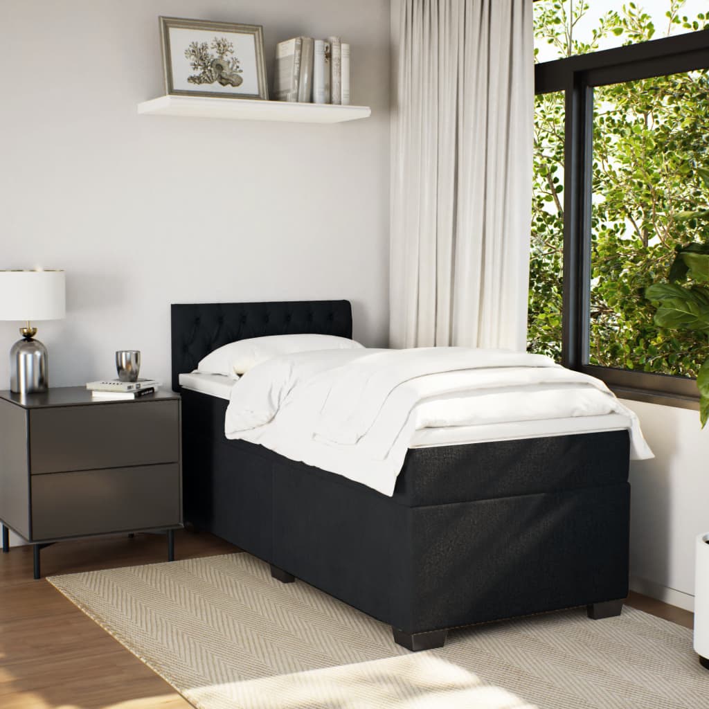Box spring krevet s madracem crni 80 x 200 cm baršunasti
