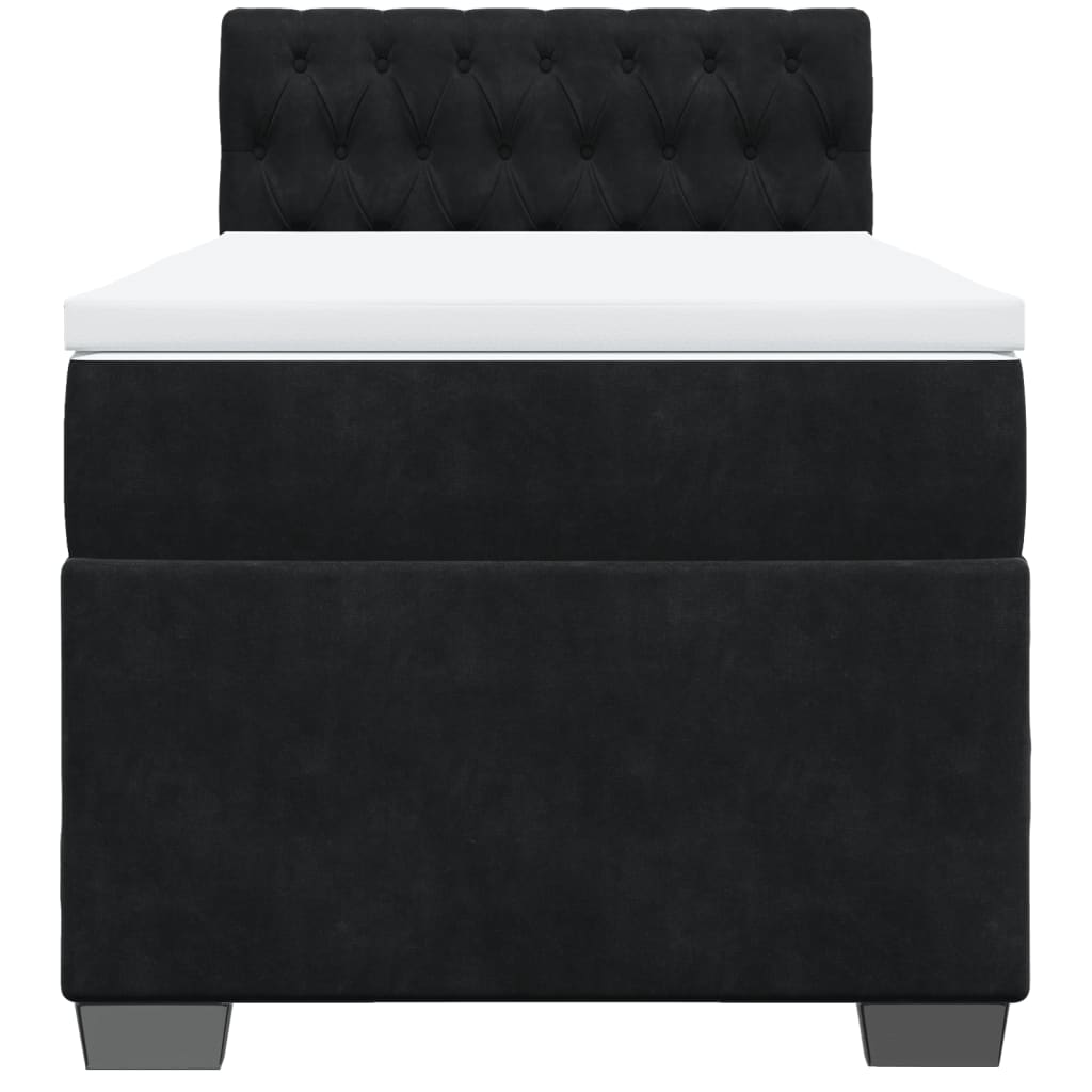 Box spring krevet s madracem crni 80 x 200 cm baršunasti