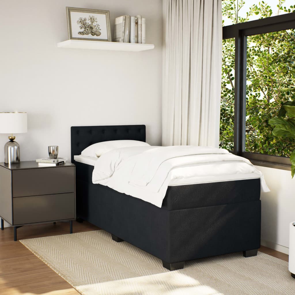 Box spring krevet s madracem crni 90x190 cm baršunasti