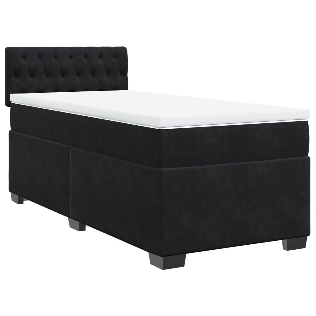Box spring krevet s madracem crni 90x190 cm baršunasti