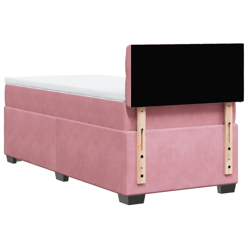 Box spring krevet s madracem ružičasti 90x190 cm baršunasti