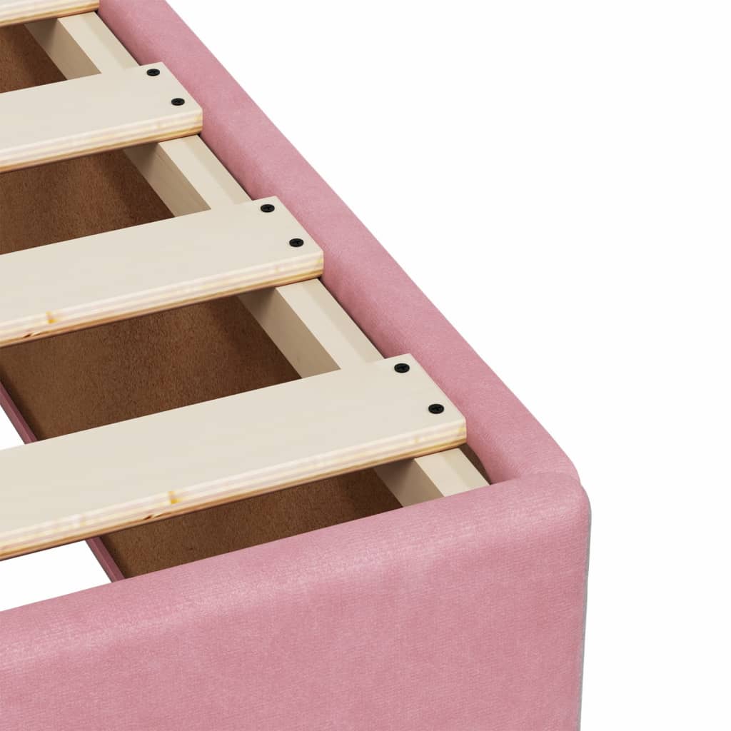 Box spring krevet s madracem ružičasti 90x190 cm baršunasti