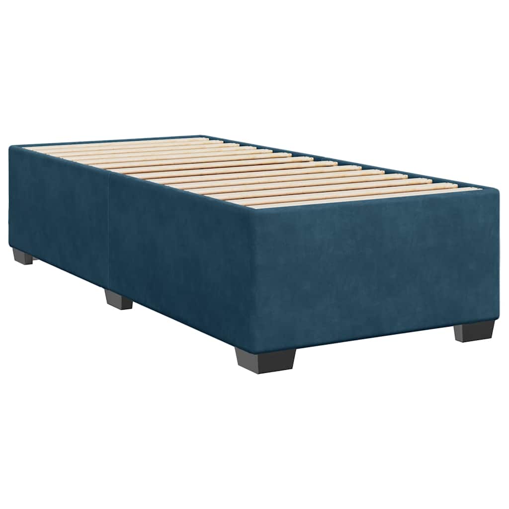 Box spring krevet s madracem tamnoplavi 90x190 cm baršunasti