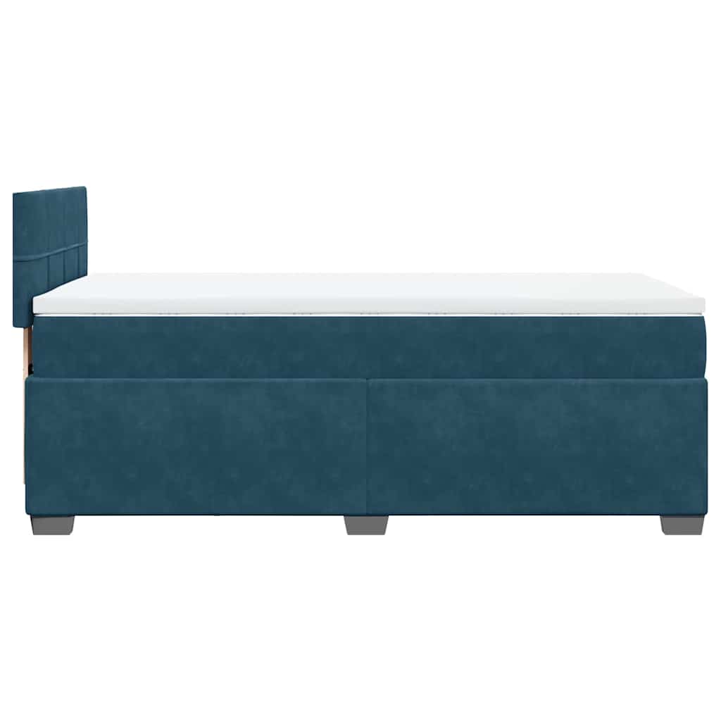 Box spring krevet s madracem tamnoplavi 90x190 cm baršunasti