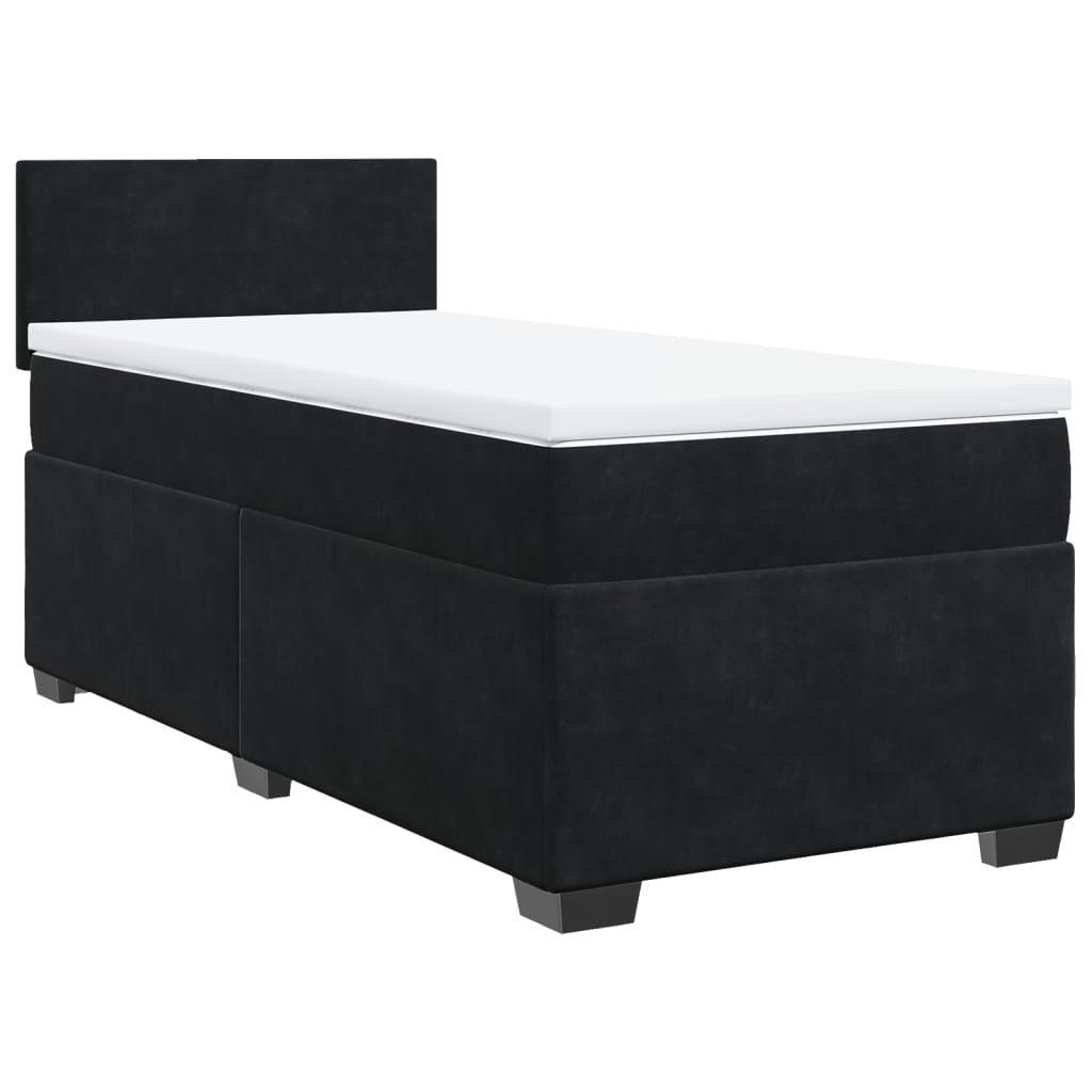 Box spring krevet s madracem crni 90x200 cm baršunasti