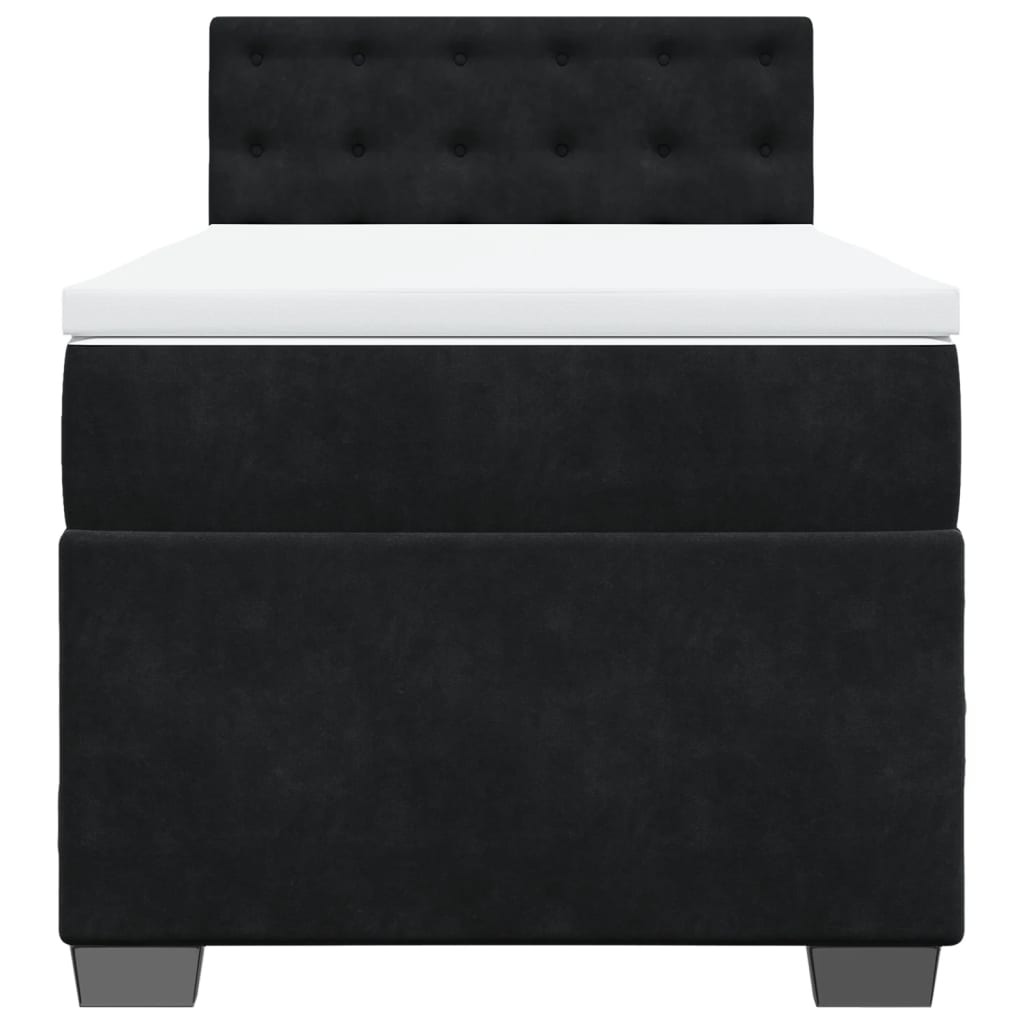 Box spring krevet s madracem crni 90x200 cm baršunasti