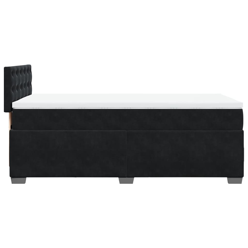 Box spring krevet s madracem crni 90x200 cm baršunasti