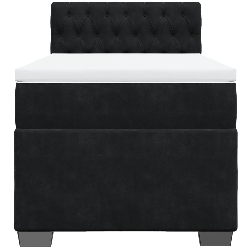 Box spring krevet s madracem crni 90x200 cm baršunasti