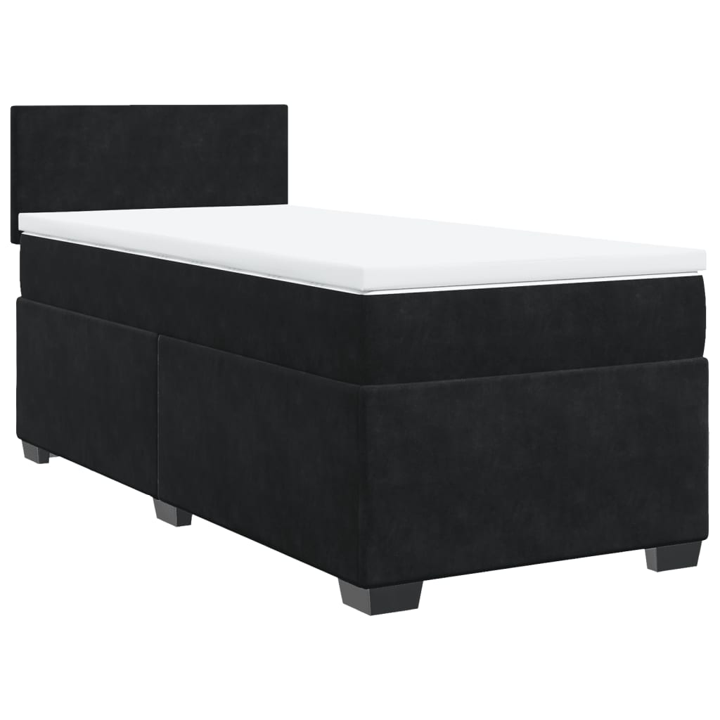 Box spring krevet s madracem crni 100x200 cm baršunasti