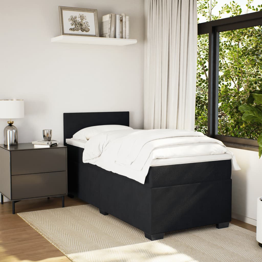 Box spring krevet s madracem crni 100x200 cm baršunasti