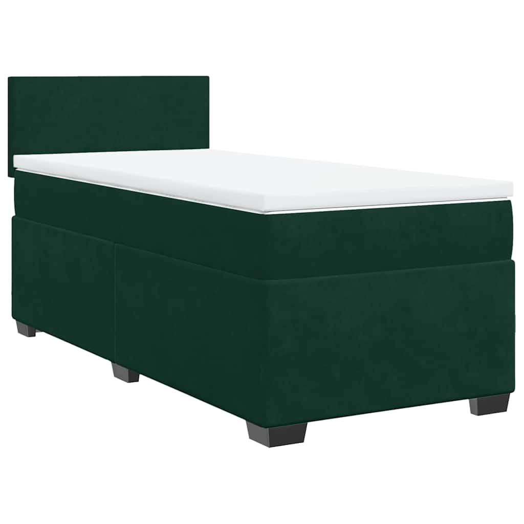 Box spring krevet s madracem tamnozeleni 100x200 cm baršunasti