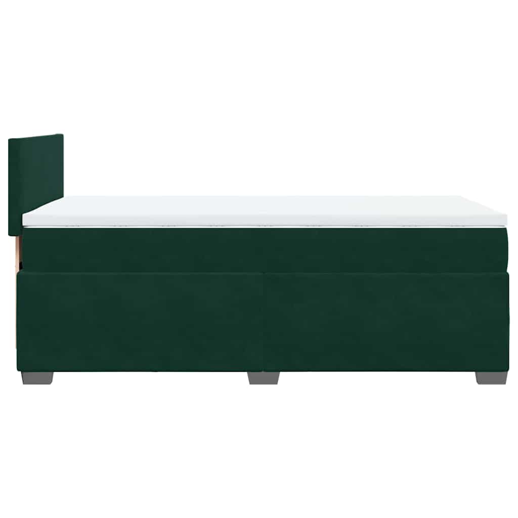 Box spring krevet s madracem tamnozeleni 100x200 cm baršunasti