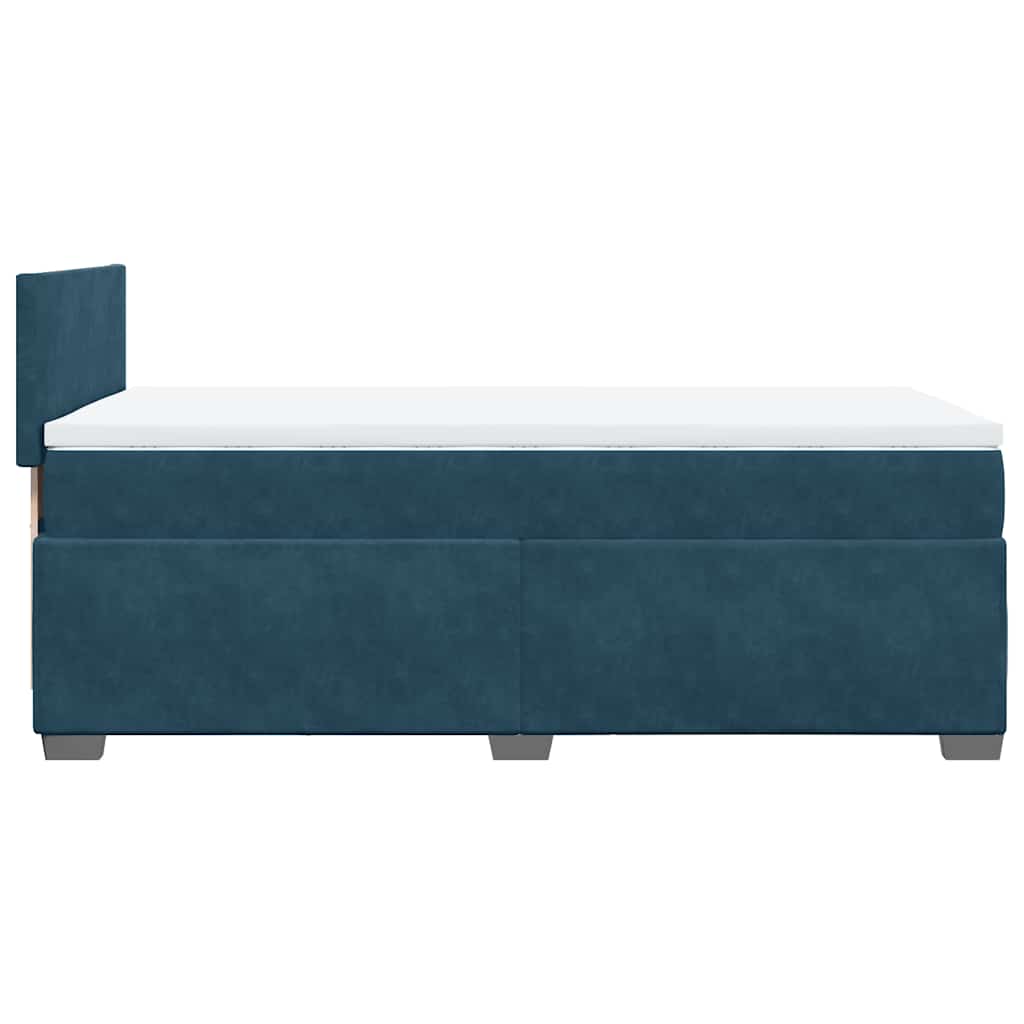 Box spring krevet s madracem tamnoplavi 100x200 cm baršunasti