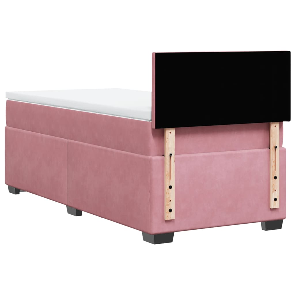 Box spring krevet s madracem ružičasti 100x200 cm baršunasti